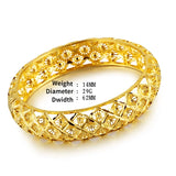 18k Yellow Female Bracelet Hollow Out Pattern Bangles