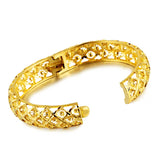 18k Yellow Female Bracelet Hollow Out Pattern Bangles