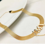 18k Yellow Letters M Pendant Necklaces for Women Clavicle Chain