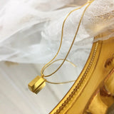 18k Yellow Small Bricks Pendant Necklace for Women