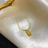 18k Yellow Small Bricks Pendant Necklace for Women