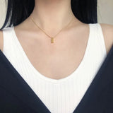 18k Yellow Small Bricks Pendant Necklace for Women