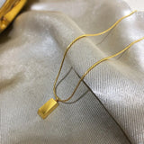 18k Yellow Small Bricks Pendant Necklace for Women