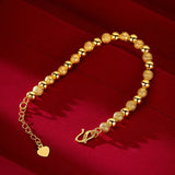 18k Frosted Ball Women's Bracelet Wedding Chain