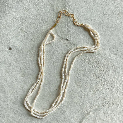 925 Sterling Silver Layered Freshwater Pearl Pendant Necklace