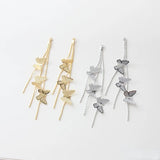 Copper Plated Butterfly Tassel Pendant for DIY Earrings