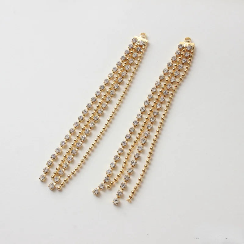 18k Bag Tassel Rhinestone Ball Chain Pendant DIY Earring Material Accessories