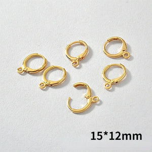 18k Gold-Plated French Round Shape Earrings DIY Material Accessories