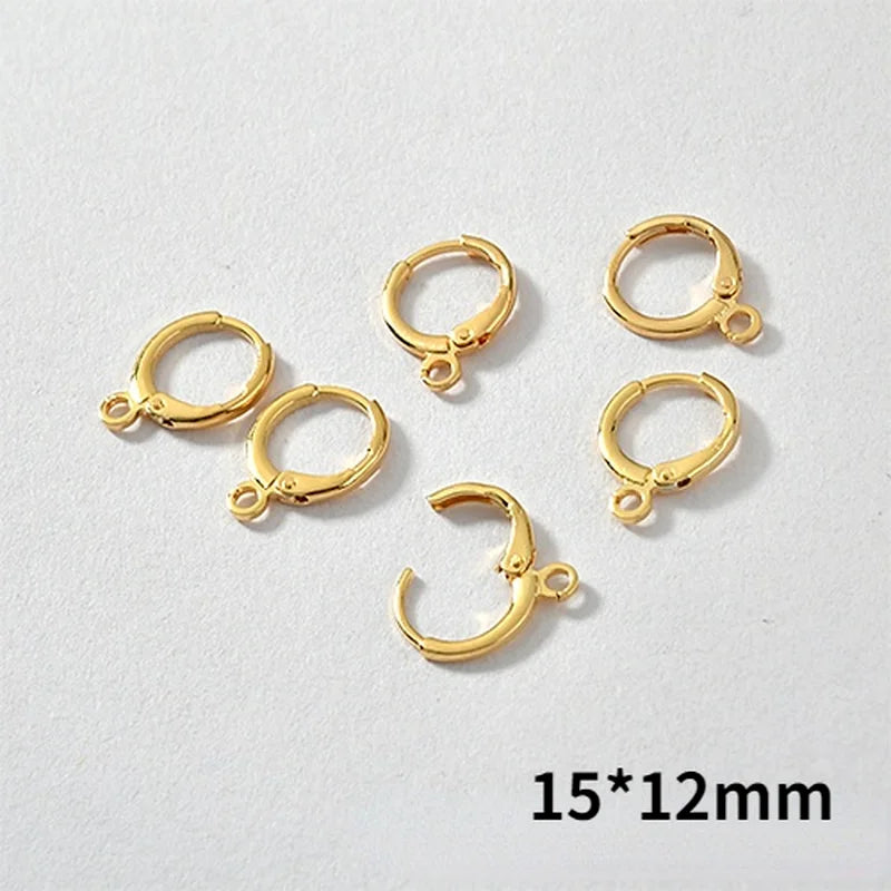 18k Gold-Plated French Round Shape Earrings DIY Material Accessories