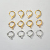 18k Gold-Plated French Round Shape Earrings DIY Material Accessories