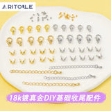 18k Gold-Plated Lobster Clasp Extension Chain for DIY Bracelet Necklace