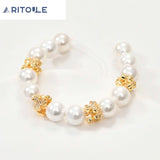 18k Gold-Plated Clover Zircon Beads DIY Jewelry Accessories