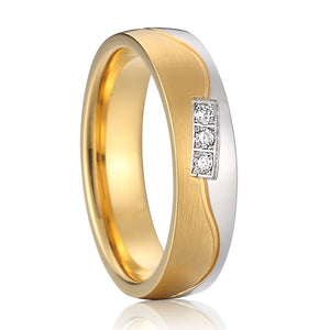 18k Plated Wedding Rings for Couples, Love Alliance Snubn