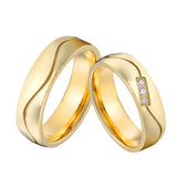 18k Plated Wedding Rings for Couples, Love Alliance Snubn