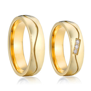 18k Plated Wedding Rings for Couples, Love Alliance Snubn