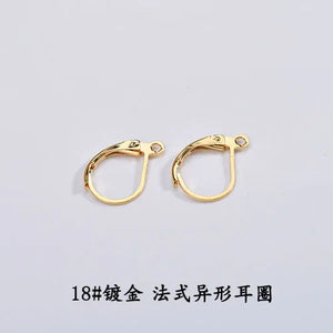 18k Plated Retro French Round Belt Hook Ring Hook for DIY Earrings