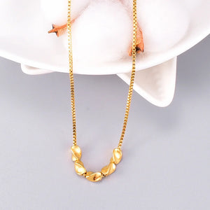18k Plated Smile Necklace Ladies Jewelry Beads Transfer Beads Necklace