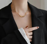 18k Plated Smile Necklace Ladies Jewelry Beads Transfer Beads Necklace