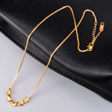18k Plated Smile Necklace Ladies Jewelry Beads Transfer Beads Necklace