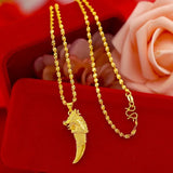 18k Plated Nail Pendant Necklace Men's Wedding Jewelry