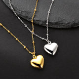 925 Sterling Silver Heart Necklace Beads Chain Pendant Gift