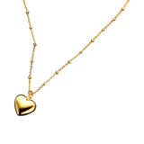 925 Sterling Silver Heart Necklace Beads Chain Pendant Gift