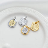 18k Wrapped Single Face Old Man Tag 11 * 14mm DIY Jewelry Accessories