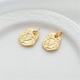 18k Wrapped Single Face Old Man Tag 11 * 14mm DIY Jewelry Accessories