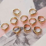 18k Plated French Small Hoop Earrings, DIY Retro Hand-Made Accessories
