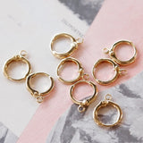 18k Plated French Small Hoop Earrings, DIY Retro Hand-Made Accessories
