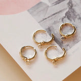 18k Plated French Small Hoop Earrings, DIY Retro Hand-Made Accessories