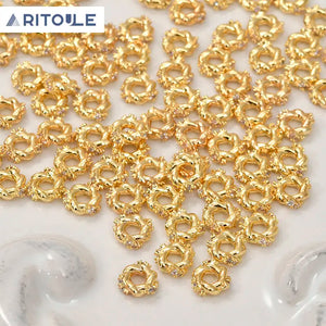18k Plating Zircon Round Spacer for Bracelets Necklaces