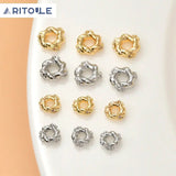 18k Plating Zircon Round Spacer for Bracelets Necklaces