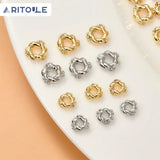 18k Plating Zircon Round Spacer for Bracelets Necklaces