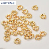 18k Plating Zircon Round Spacer for Bracelets Necklaces