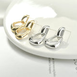 18k Plated Geometric Silver Needle Earrings DIY Accessories