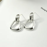 18k Plated Geometric Silver Needle Earrings DIY Accessories