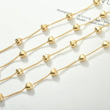 18k Plated Love Heart Peach Heart Star Chain DIY Necklace Bracelet Jewelry