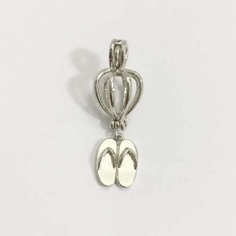 18kgp Pearl Pendant Finding, Can Open Pearl Slipper Locket Cage Pendant