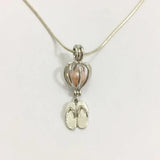 18kgp Pearl Pendant Finding, Can Open Pearl Slipper Locket Cage Pendant