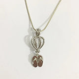 18kgp Pearl Pendant Finding, Can Open Pearl Slipper Locket Cage Pendant