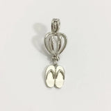 18kgp Pearl Pendant Finding, Can Open Pearl Slipper Locket Cage Pendant