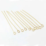 500Pcs Stainless Steel Eye Pins 0.7mm DIY Jewelry Making Gold/Silver 18-40mm