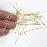 500Pcs Stainless Steel Eye Pins 0.7mm DIY Jewelry Making Gold/Silver 18-40mm