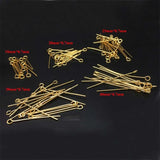 500Pcs Stainless Steel Eye Pins 0.7mm DIY Jewelry Making Gold/Silver 18-40mm