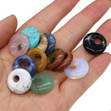 18mm Rose Pink Quartz Lapis Stone Chakra Pendants