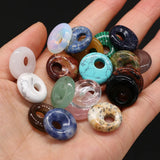 18mm Rose Pink Quartz Lapis Stone Chakra Pendants