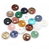 18mm Rose Pink Quartz Lapis Stone Chakra Pendants