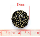 18mm Alloy Twist Wire Beads Ball Antique Bronze Flower Hollow Spacer