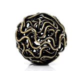 18mm Alloy Twist Wire Beads Ball Antique Bronze Flower Hollow Spacer